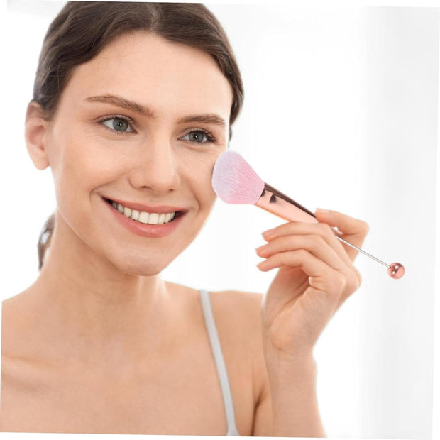5Pc Diy Rose Gold Handle Makeup Brush Set Blush Brush and Powder Brush for Women'S Cosmetics