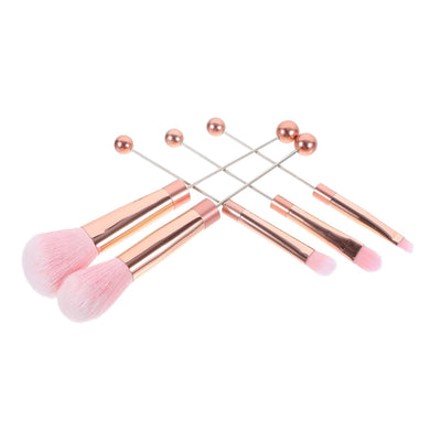 5Pc Diy Rose Gold Handle Makeup Brush Set Blush Brush and Powder Brush for Women'S Cosmetics