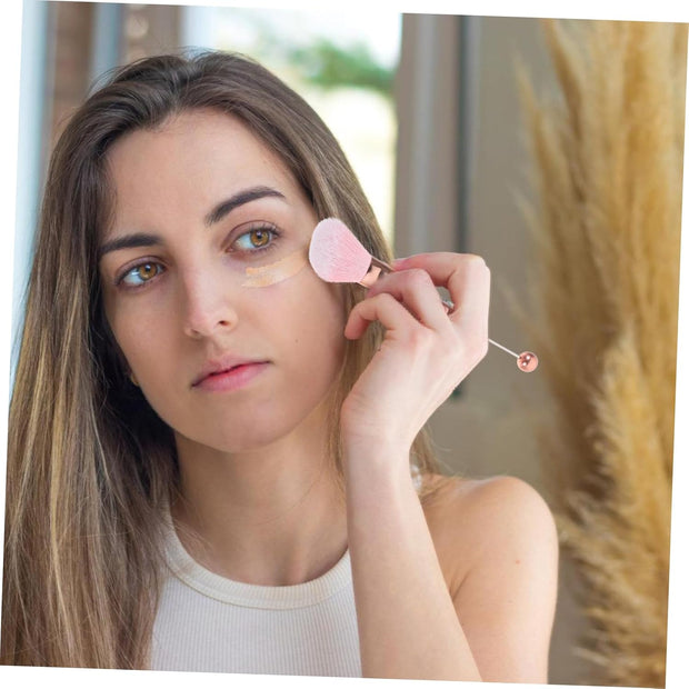 5Pc Diy Rose Gold Handle Makeup Brush Set Blush Brush and Powder Brush for Women'S Cosmetics