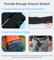 Mens Belts Womens Belts 2 Pack, Stretch Belts Elastic Braided Belts for Casual 1 3/8" (35Mm)