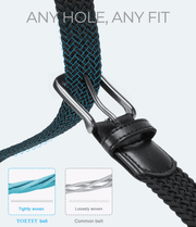 Mens Belts Womens Belts 2 Pack, Stretch Belts Elastic Braided Belts for Casual 1 3/8" (35Mm)