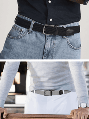 Mens Belts Womens Belts 2 Pack, Stretch Belts Elastic Braided Belts for Casual 1 3/8" (35Mm)