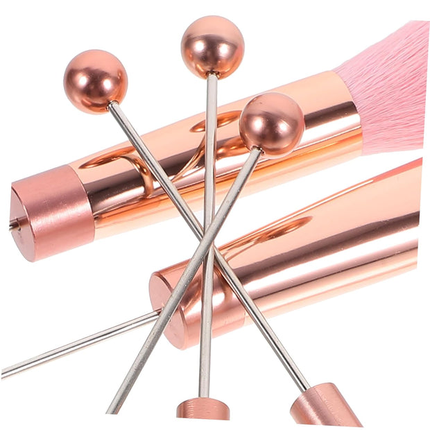 5Pc Diy Rose Gold Handle Makeup Brush Set Blush Brush and Powder Brush for Women'S Cosmetics